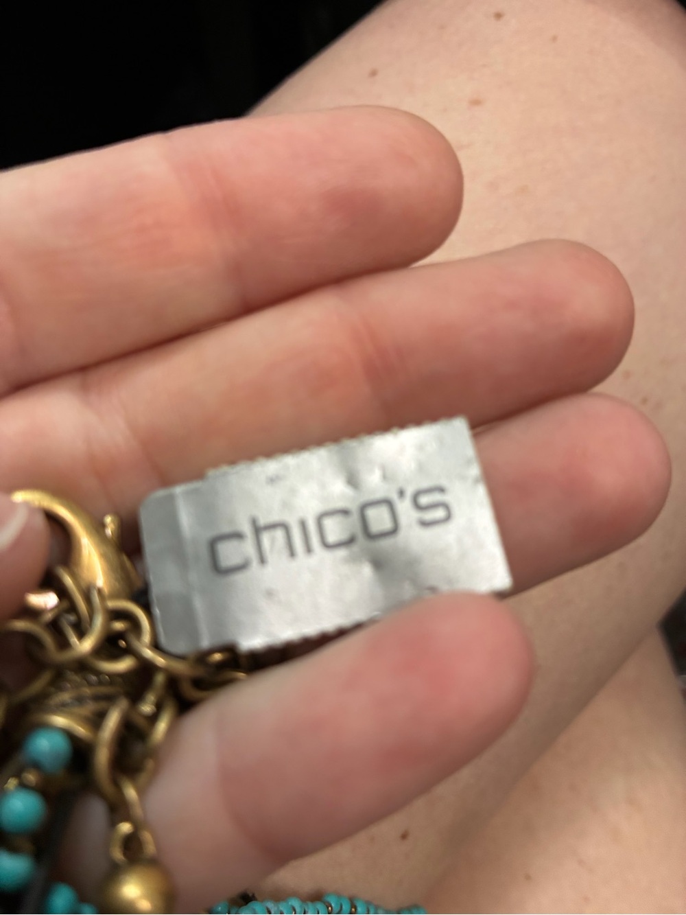 Chico’s Boho Turquoise Beaded Pendant Necklace - Women Jewelry - Picture 4 of 4